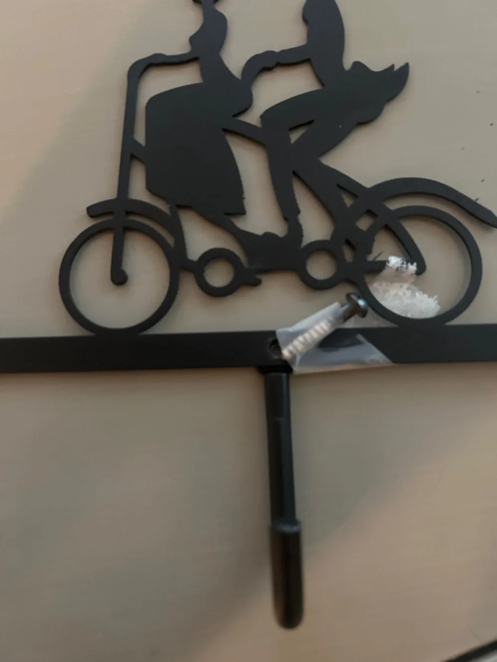 Black Bicycle Silhouette Wall Hook - Home Wall Decor